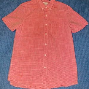 American Eagle Men’s medium short sleeve button down red / white checked